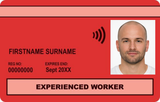 Red Experienced Worker Card
